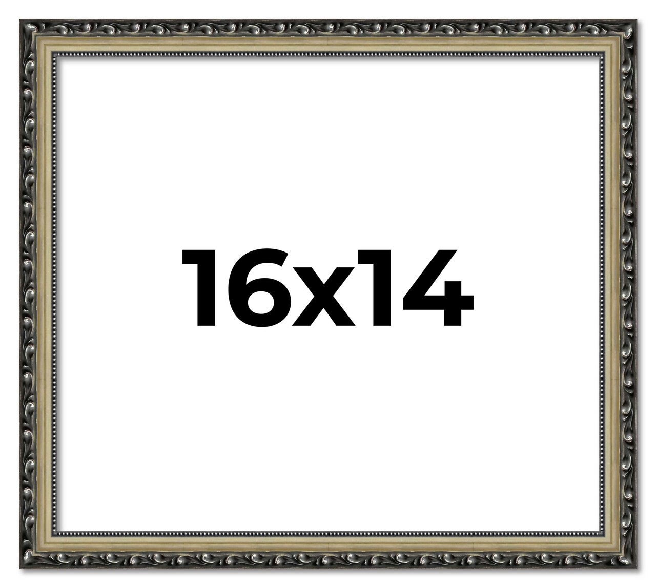 16x14 Solid Wood Antique Picture Frame with UV-Resistant Acrylic & Acid-Free Backing, Available in 4 Finishes: Bronze, Gold, Silver, and Gold with Black